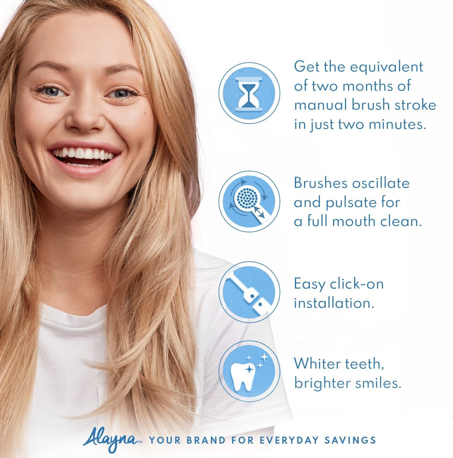 Alayna Toothbrush Replacement Heads Compatible with Oral B – 20 Toothbrushes