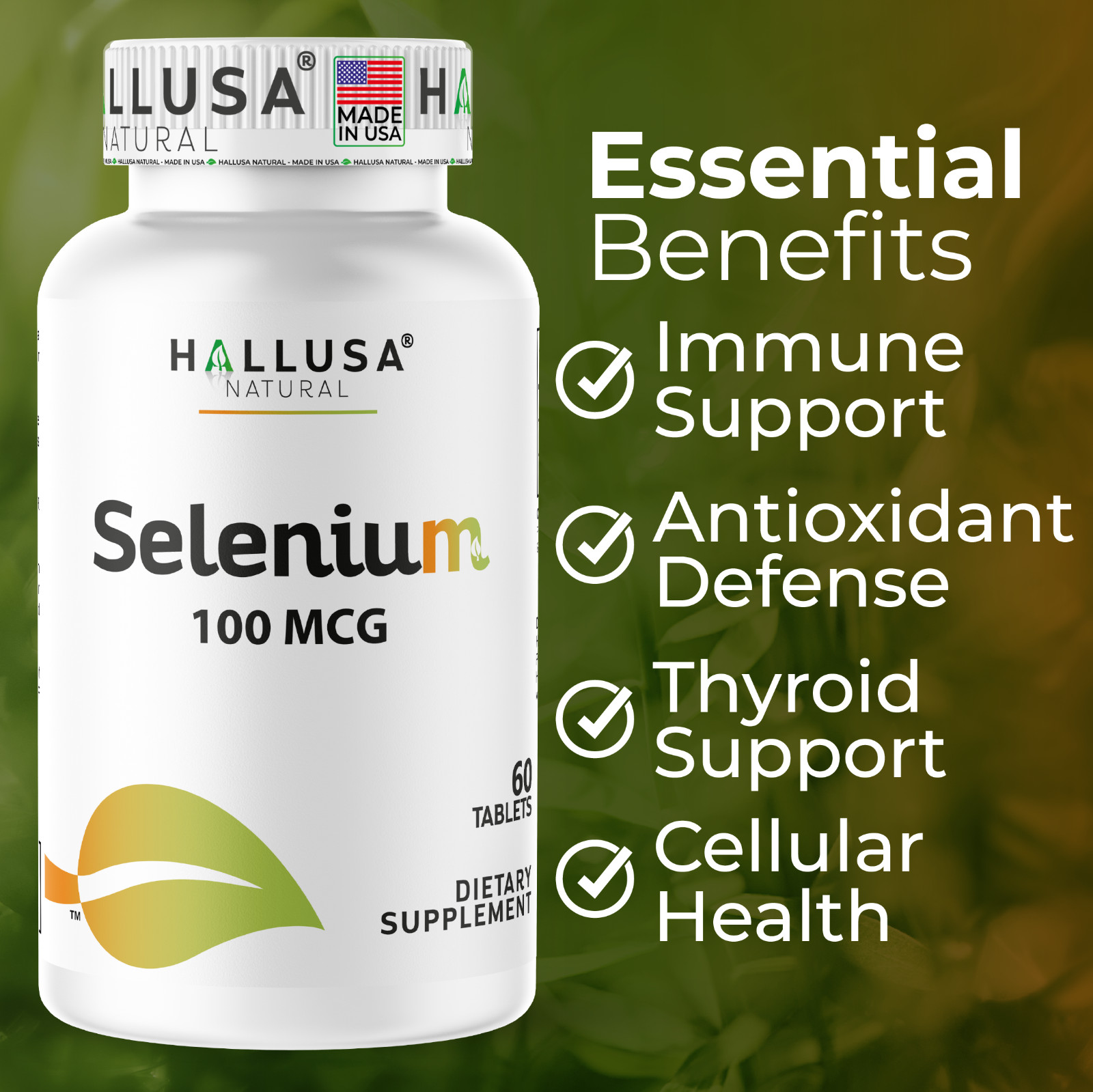 SELENIUM – For the Thyroid – Antioxidant & Immune Support – 60 Tab