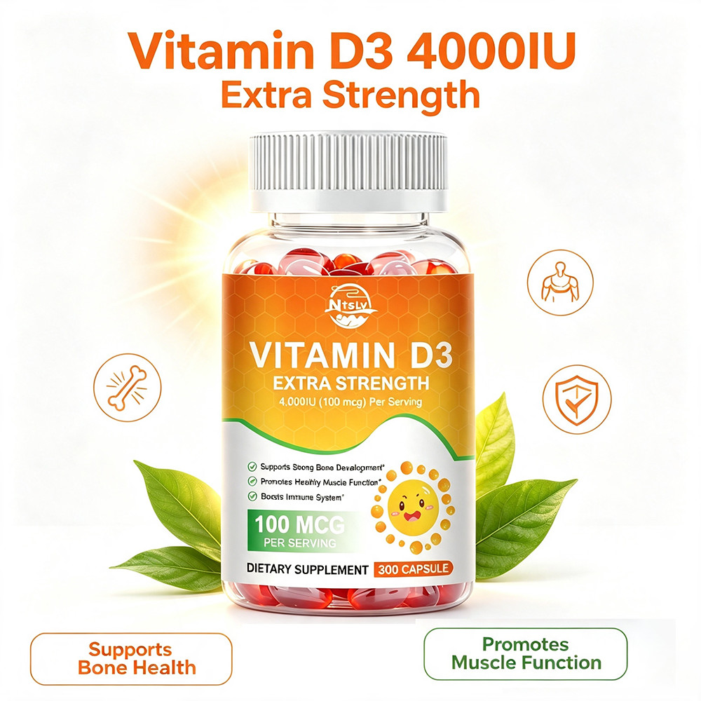 Vitamin D3 4000IU 100mcg Capsules Immune Bone Muscle Health Support 300 Capsules
