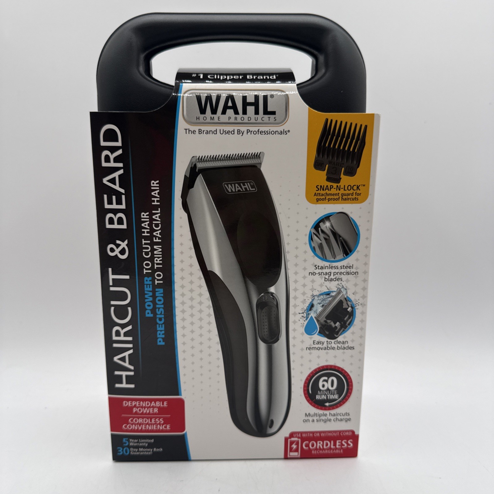 Wahl Cordless Haircut & Beard Kit — Model 9649 (22-Piece, Black Guards) — New
