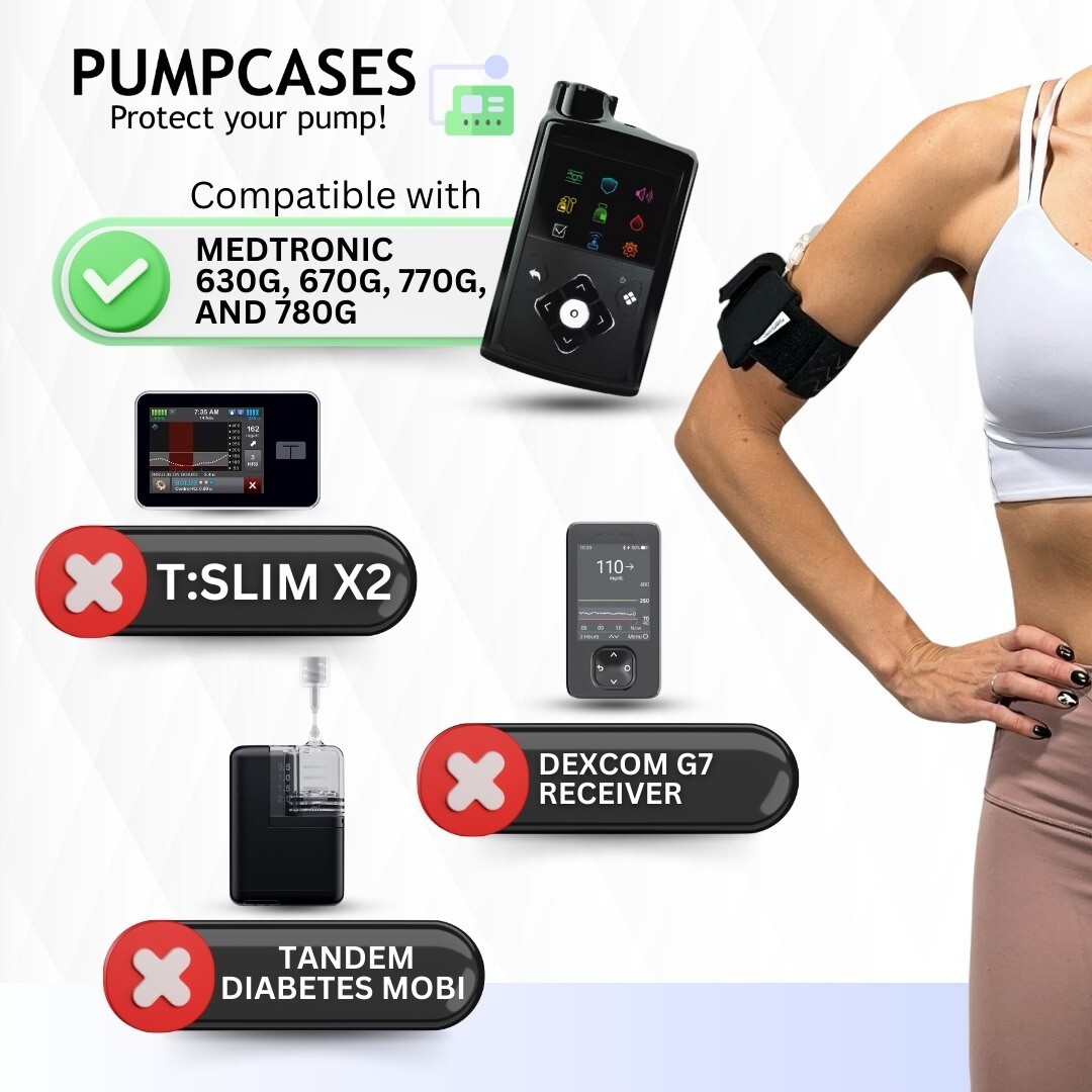 Black Insulin Pump Case with Adjustable Belt by Pumpcases™ for 630G 670G 780G