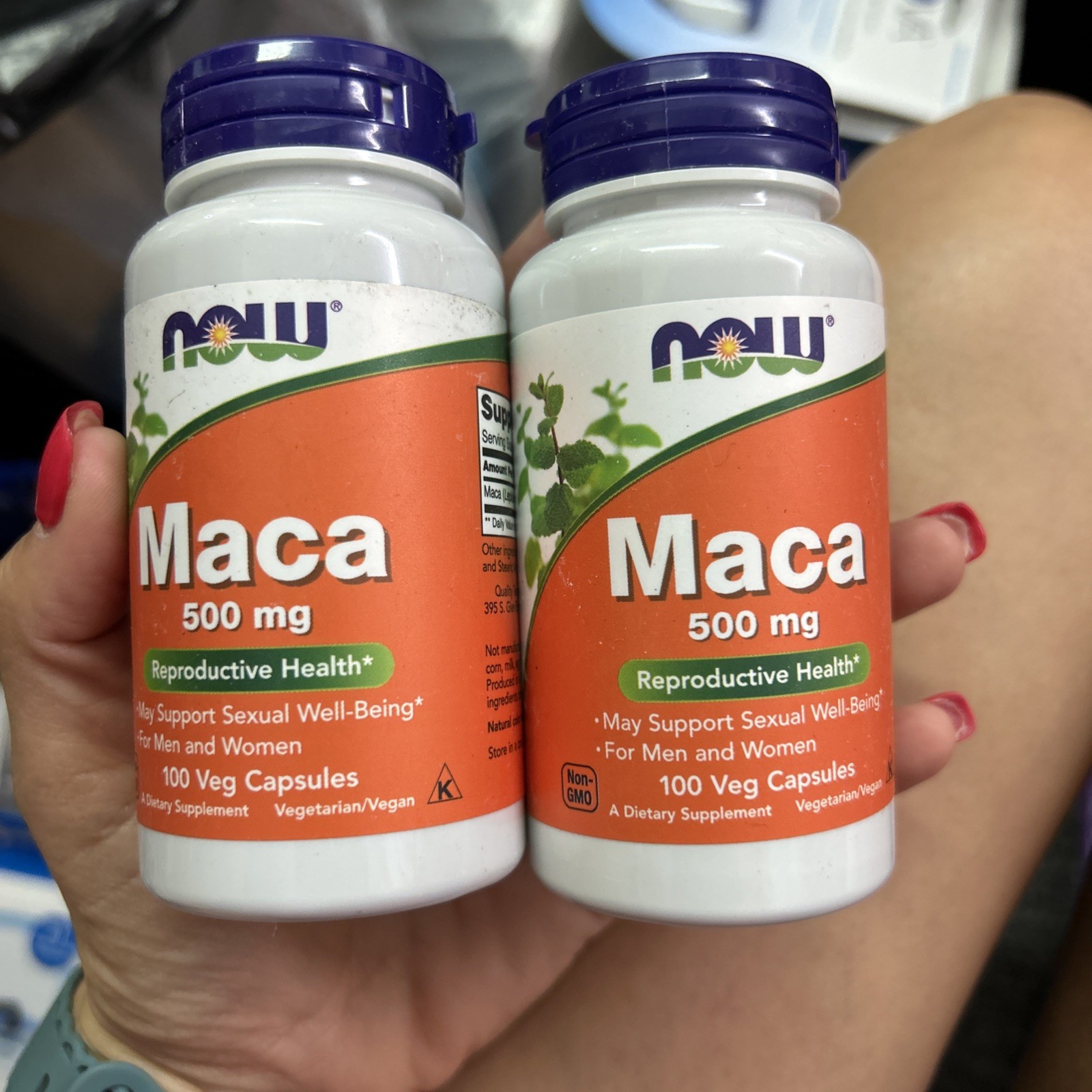 NOW Foods Maca 500 mg 100 Veg Caps 2 bottles exp 8/27
