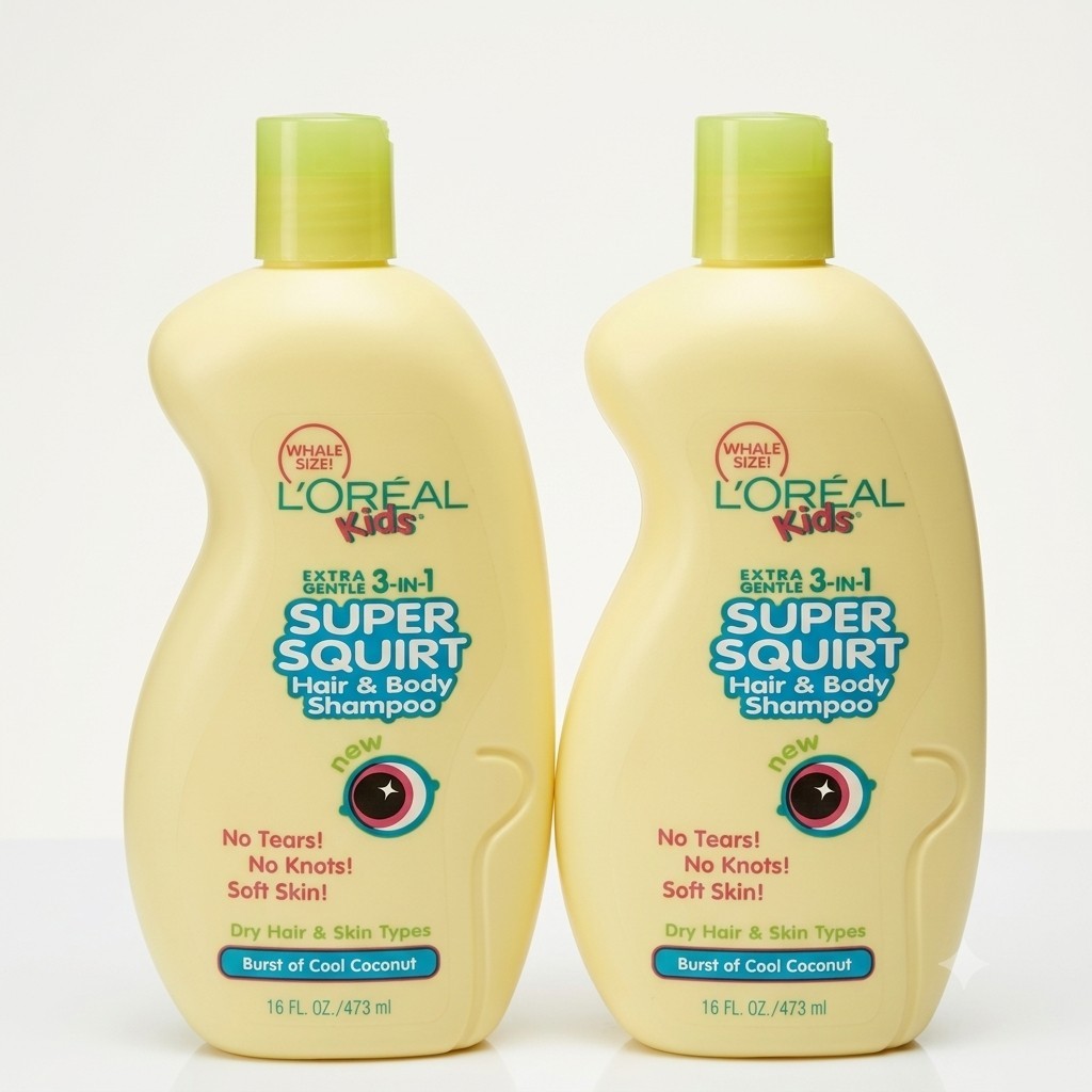 L’Oreal Kids Super Squirt 3-in-1 Hair & Body Shampoo Burst Of Coconut 16 oz X 2