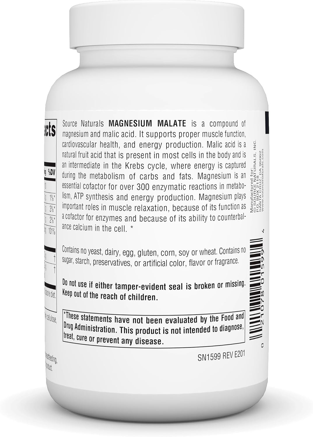 Source Naturals Magnesium Malate 3750mg 100 Capsules FROM USA