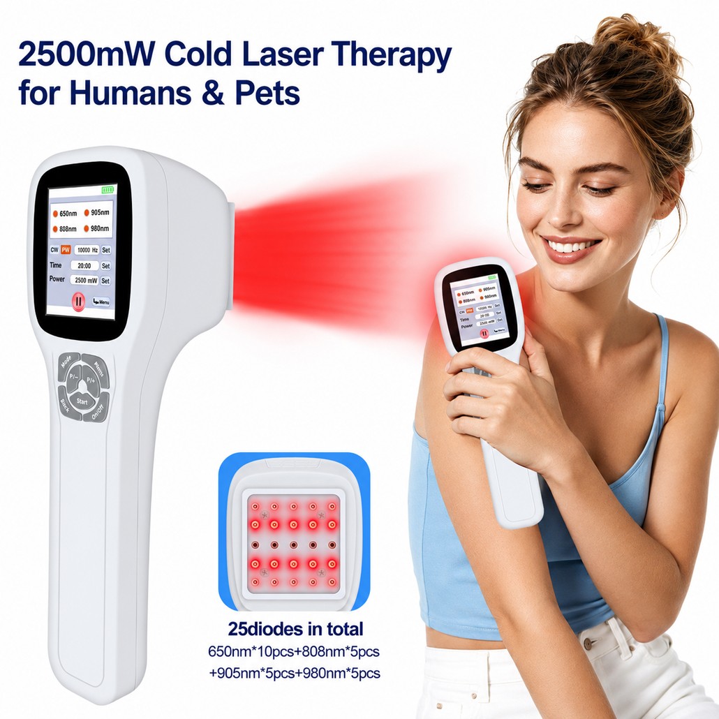 2500mW Cold Laser Treatment LLLT Red Therapy Device For Muscle Joints Body Pain