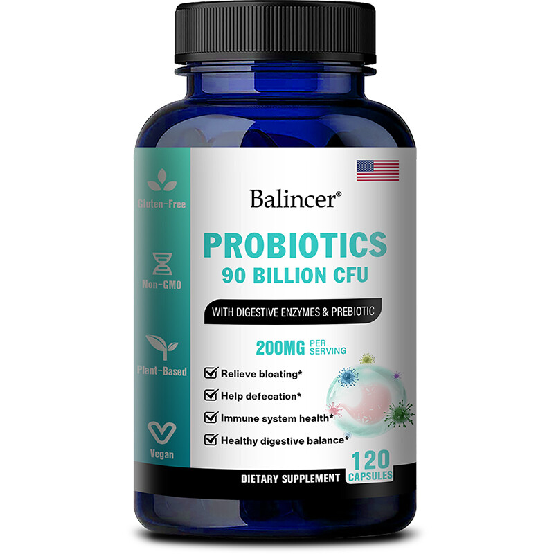 90 Billion Probiotics CFU Gut Health Capsules-Relieve bloating,Help defecation