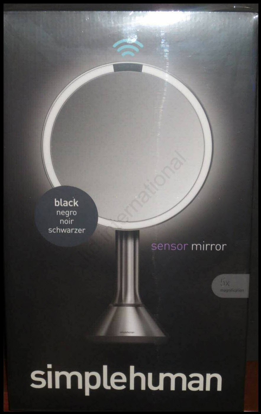 NEW -SIMPLEHUMAN LED Make-Up Mirror with Touch-Control Brightness Sensor- sealed