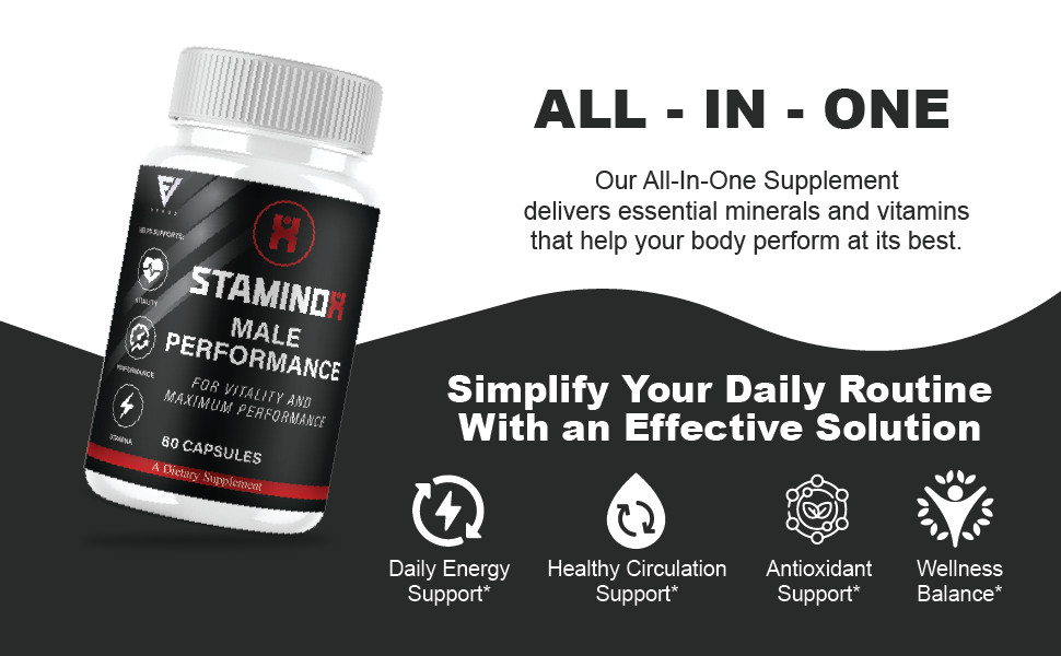 Staminox Premium Performance Supplement, Staminox Pills (60 Capsules)
