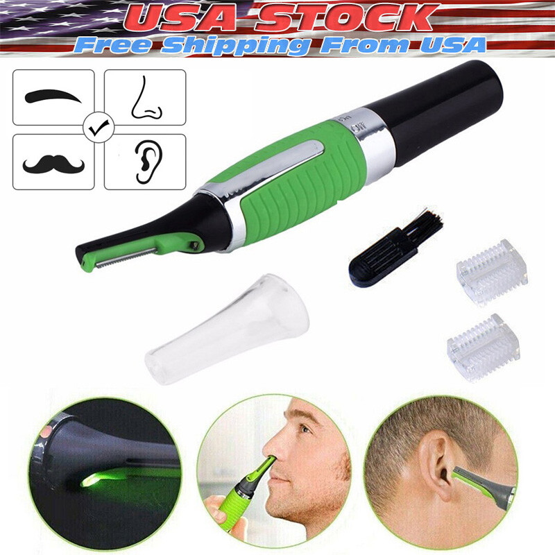 Hot Men Nose Ear Face Neck Eyebrow Hair Mustache Beard Trimmer Shaver Clipper PE