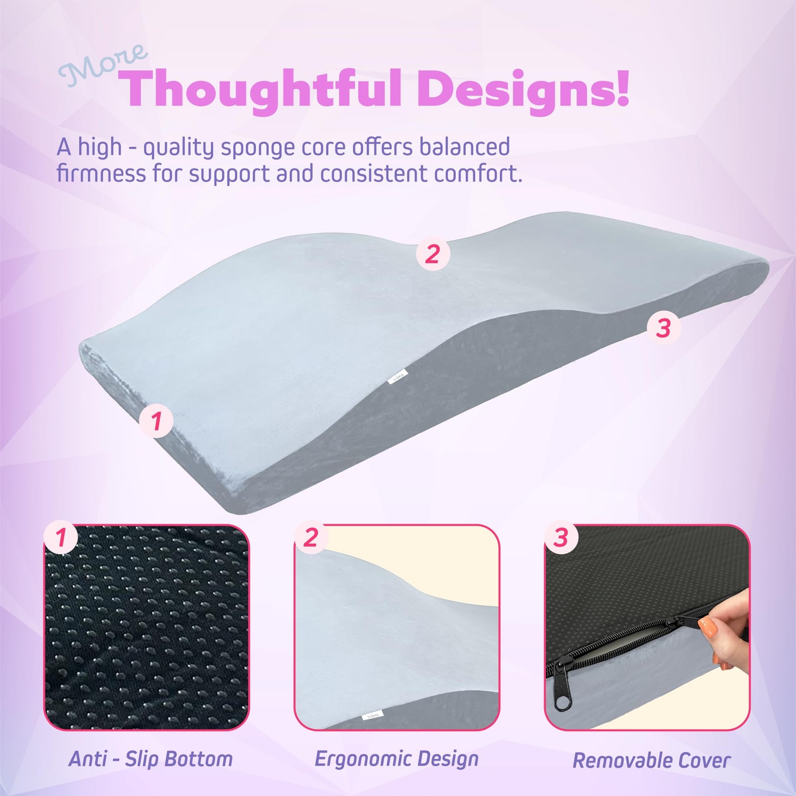 Xolloz Lash Bed Topper Ergonomic Memory Foam Pad Plush Cover Spa Table Cushion