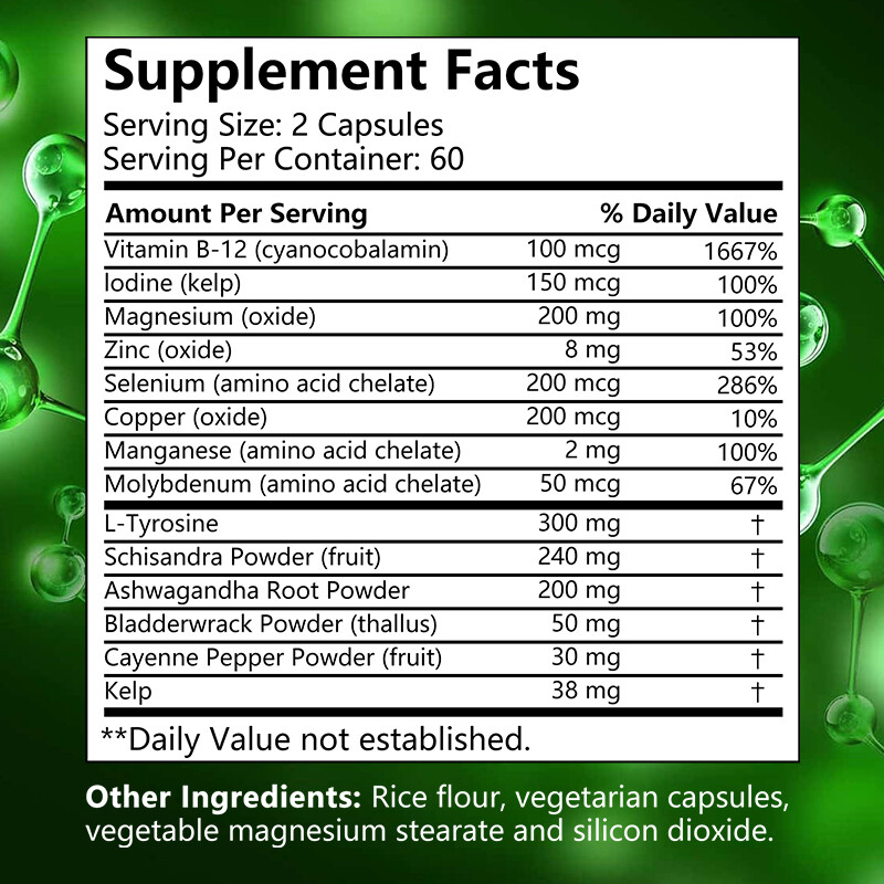 Advanced Thyroid Support Boost Metabolism And Energy Levels 120 Capsules
