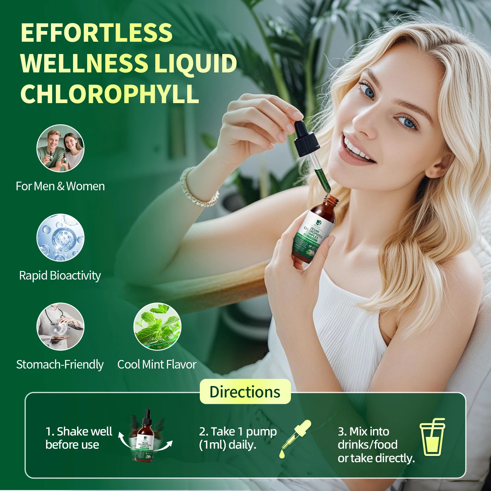 Lukaree 30MLChlorophyll Liquid Drops Supports Natural Cleansing & Immune
