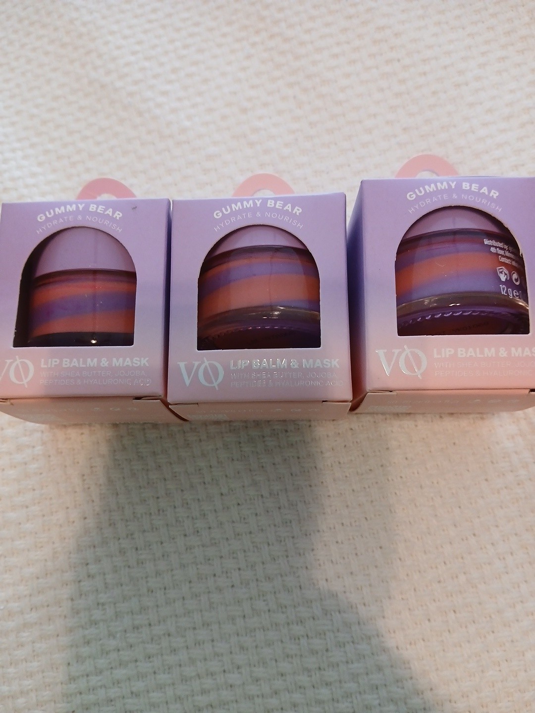 VQ Gummy Bear Lip Balm & Mask 0.42 Ounces New 3 Pack Hydrating Daytime/Overnight