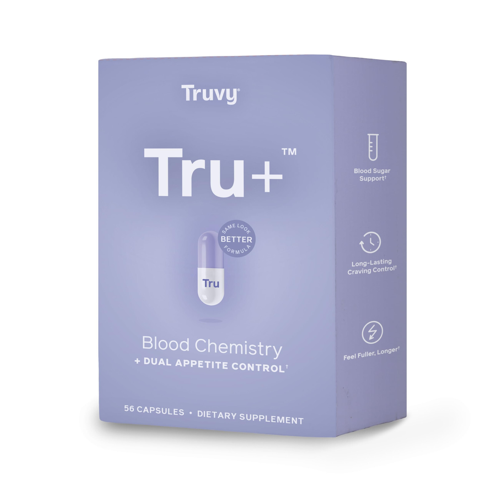 Tru+ Dual Appetite Suppressant for Weight Loss – 56 Capsules – Blood Chemistry