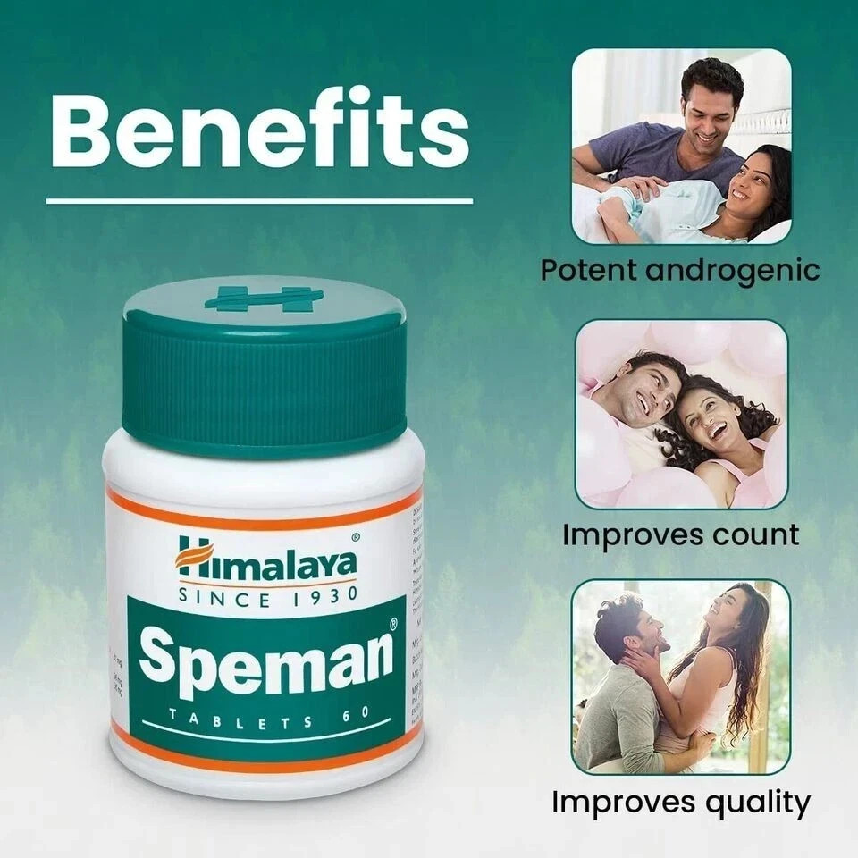 Himalaya Speman Tablets 60 Count Herbal Supplement Pack of 1 | Free Shipping
