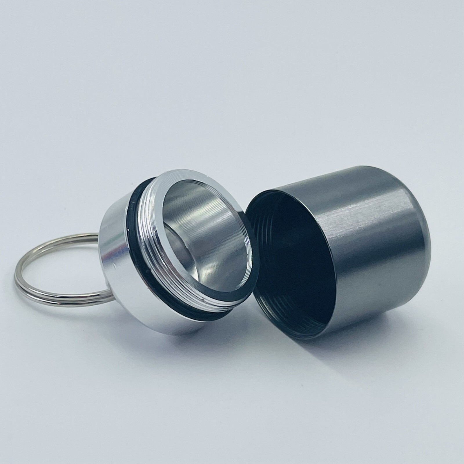 Keychain Medicine Pill Box Case Bottle Holder Waterproof Metal Container 6PCS