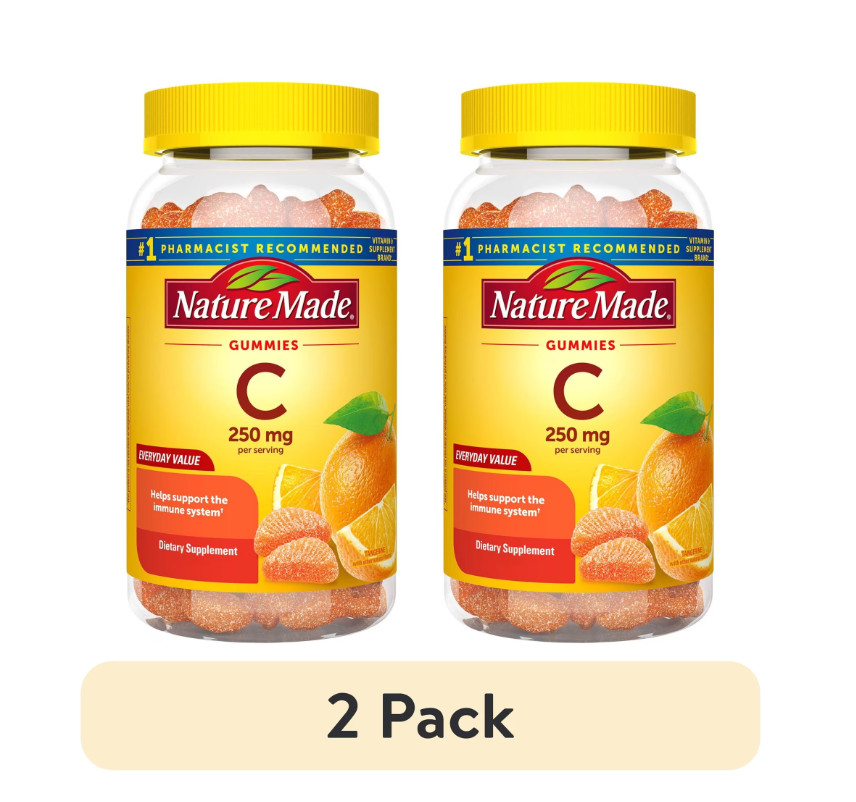Nature Made Vitamin C 250 mg Per Serving Gummies,Dietary,120 Count Each,2 Pack