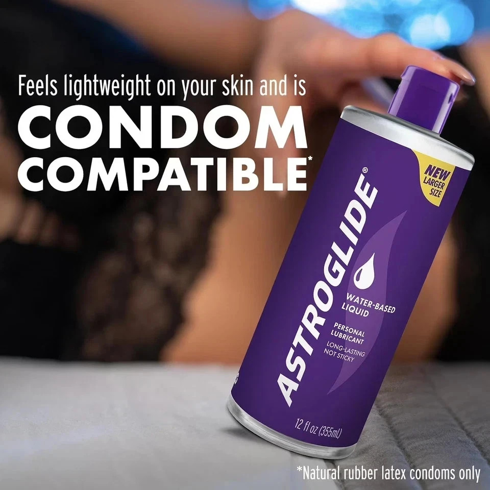 Astroglide Liquid, Water Based Personal Lubricant, Condom Compatible Lube 12oz