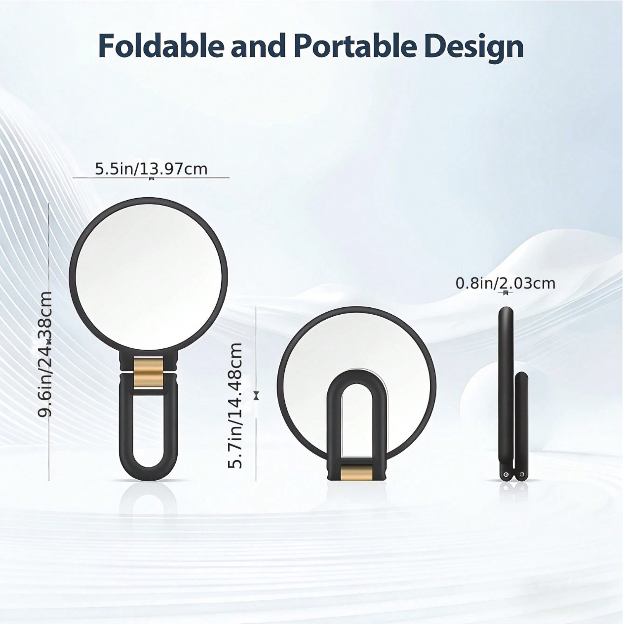 1X/80X Double Sided Makeup Mirror Handheld Magnifying Vanity Mirror Adjustable