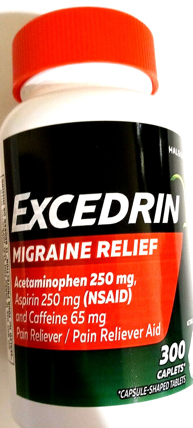 EXCEDRIN MIGRAINE Pain Reliever Aspirin Acetaminophen Caffeine 300 Caplets 06/26