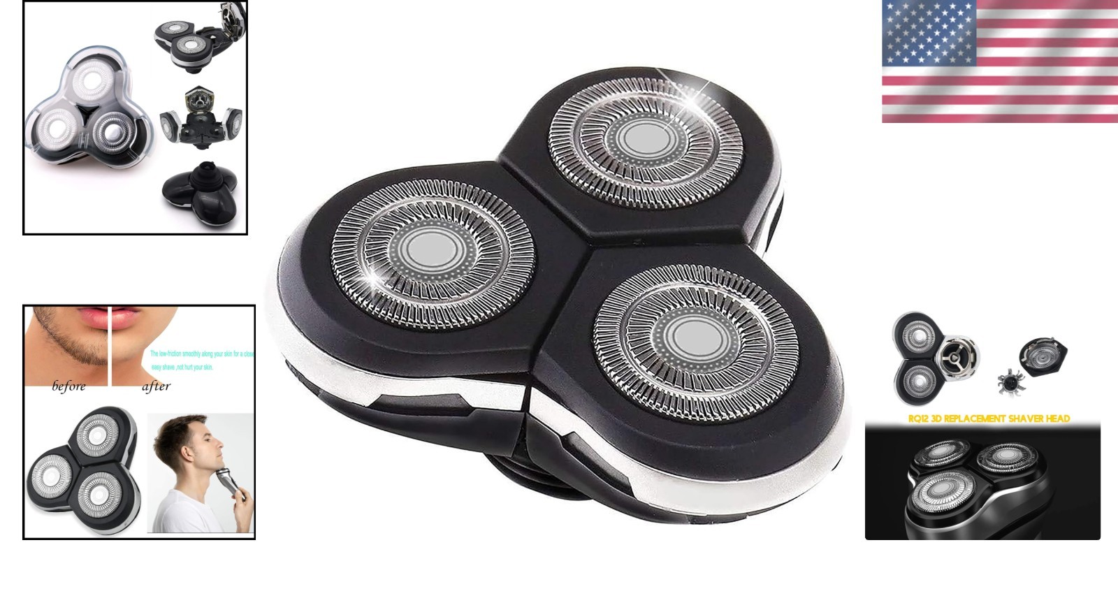 Compatible RQ12 Shaver Head for Philips Norelco RQ10/RQ11 – Precision & Comfort