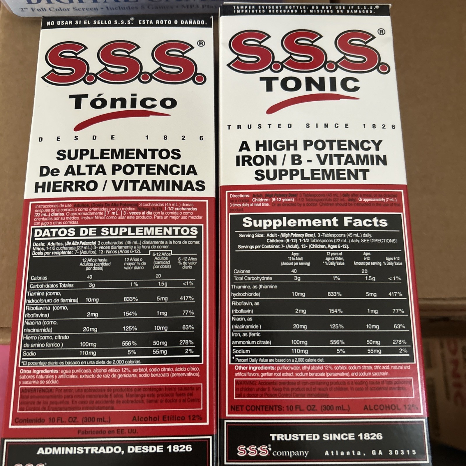 2 Pack SSS Tonic High Potency Iron & B Vitamin Supplement Blood Support 10 Oz