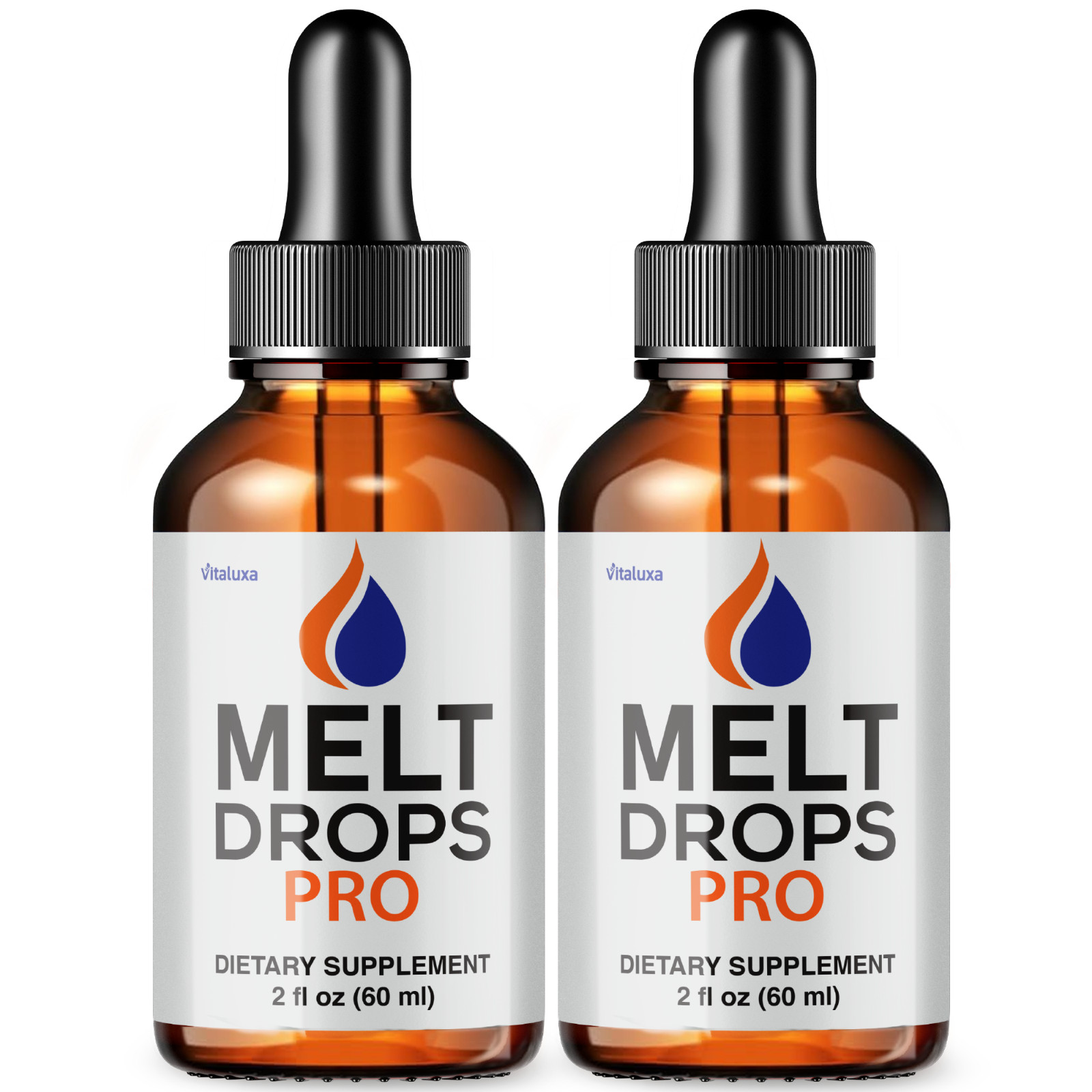 (2 Pack) Melt Drops Pro for Weight Loss, Premium Fat-Burning Formula (4 oz)
