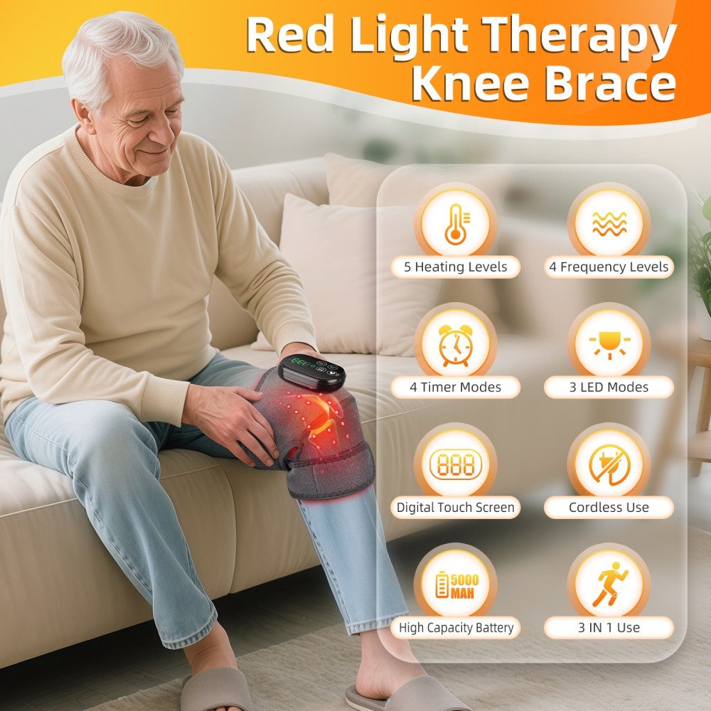 Electric Red Light Therapy Massage Knee Brace Heating Shoulder Pad Pain Relief