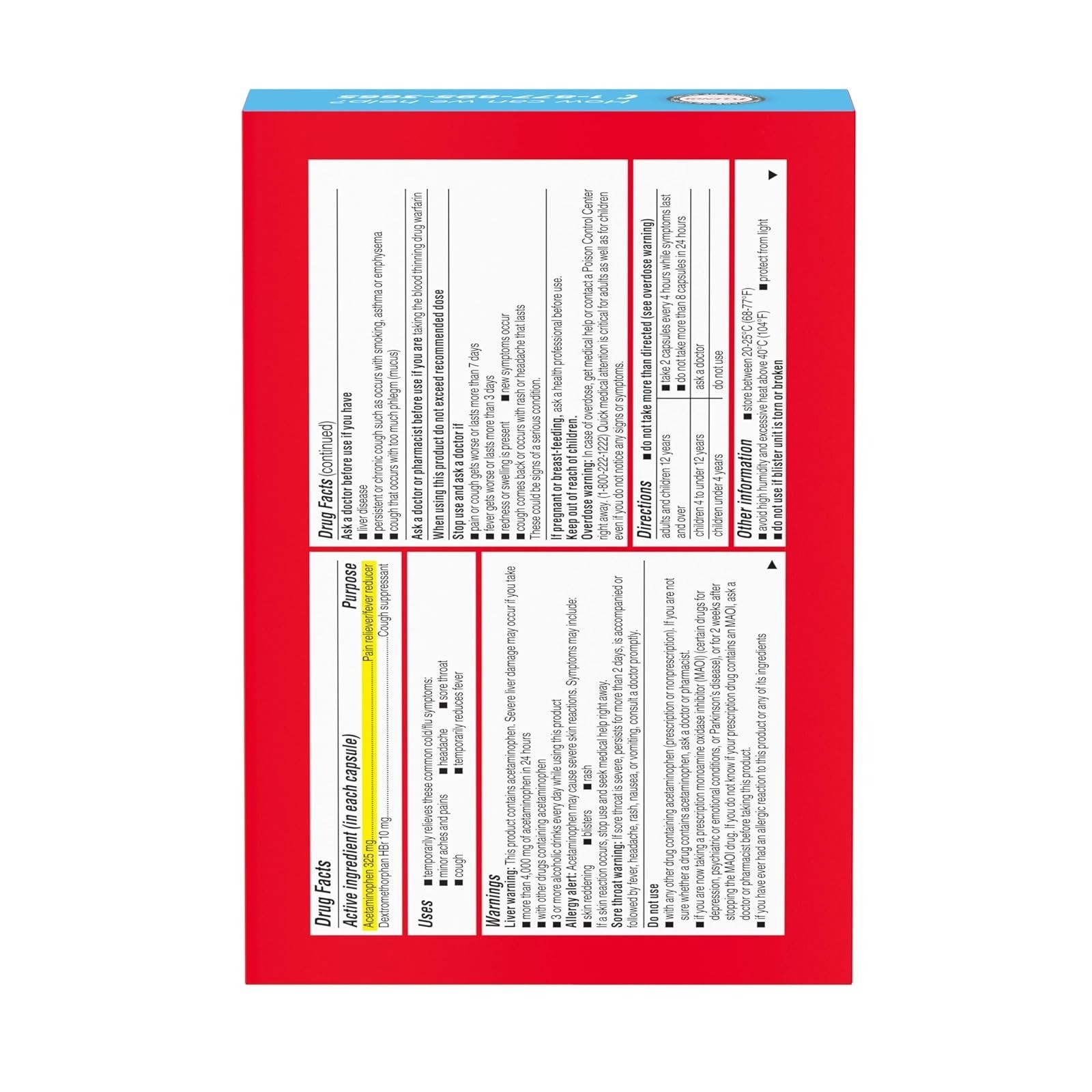 Tylenol Daytime Cold & Flu Liquid Gels, Pain Reliever & Cough Suppressant