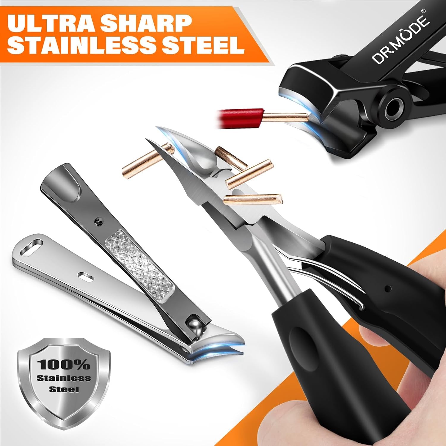 DRMODE Toenail Clippers for Thick Nails, Seniors, Ingrown, Men