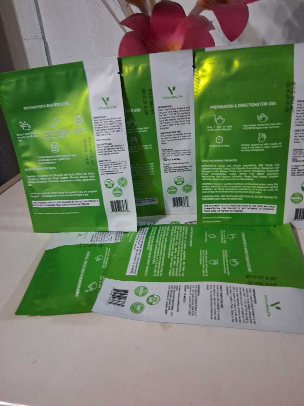 VitalHealth v Te Detox Herbal Tea Pack of 6pk Makes 1 Gallon Bag