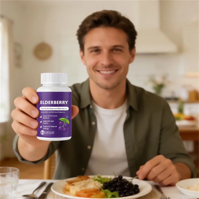 Elvera Elderberry Gut Support Complex – Organic Black Elderberry Soft Capsules
