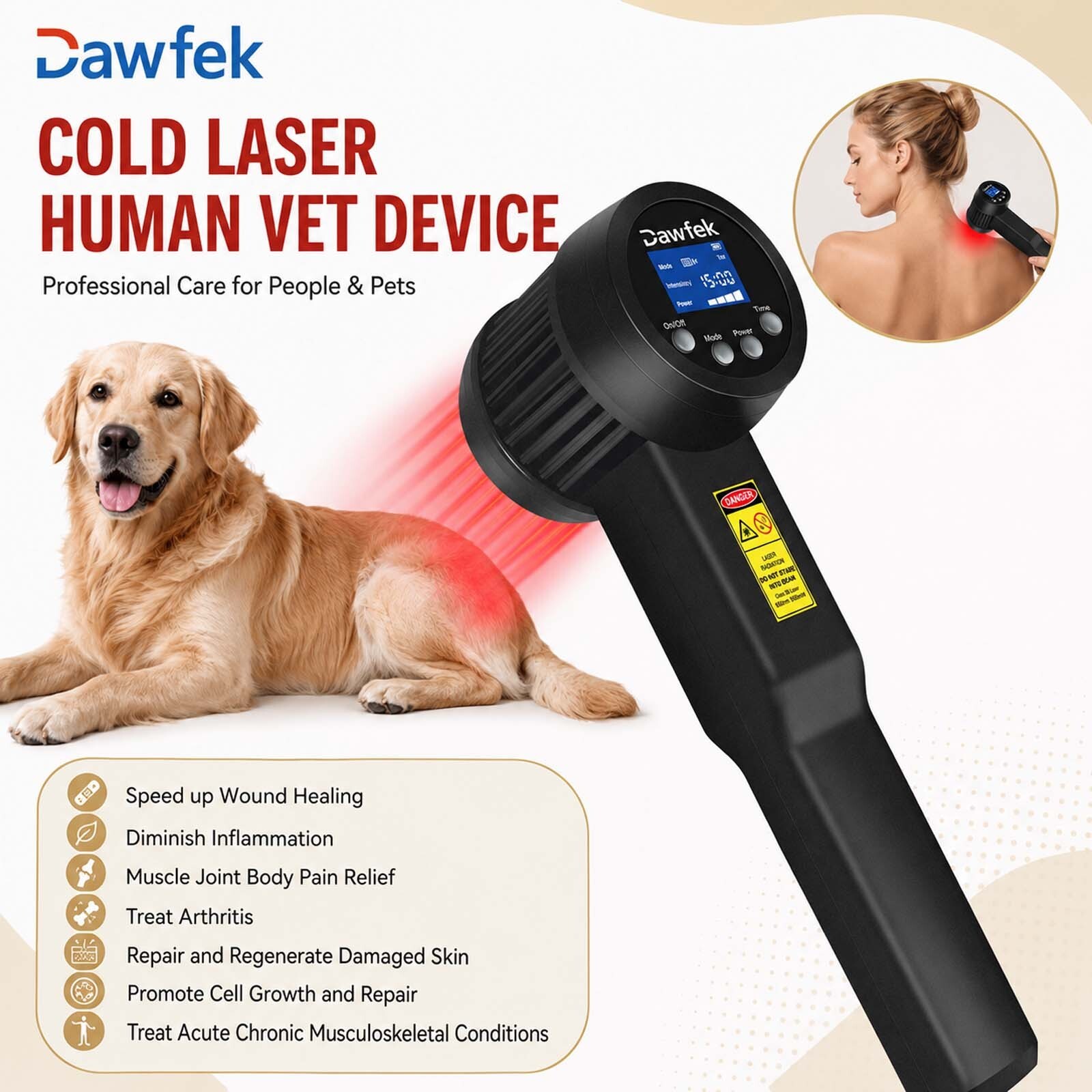 Cold Laser Therapy 5000mW for Arthritis Muscle Joint Humans and Pets Body Pain