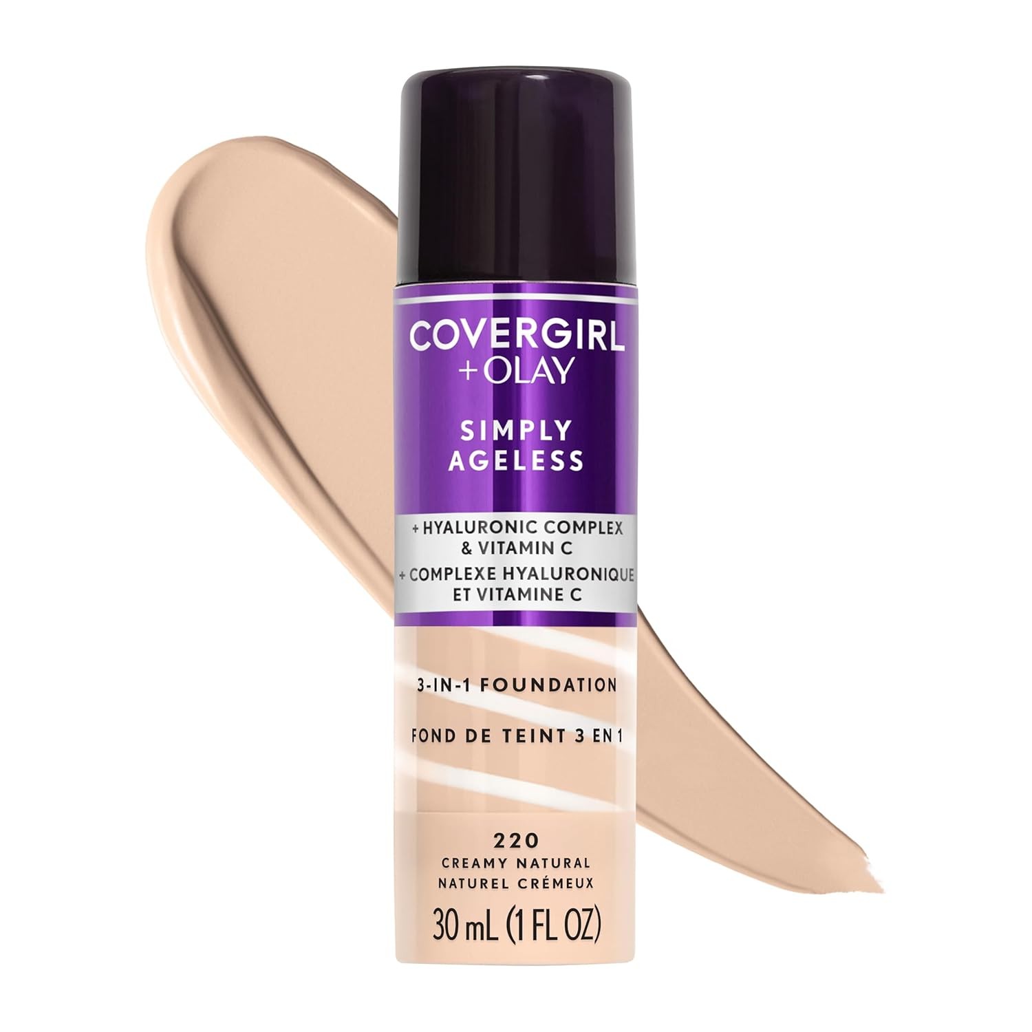 COVERGIRL & Olay Simply Ageless 3-in-1 Liquid Foundation 220 Creamy Natural