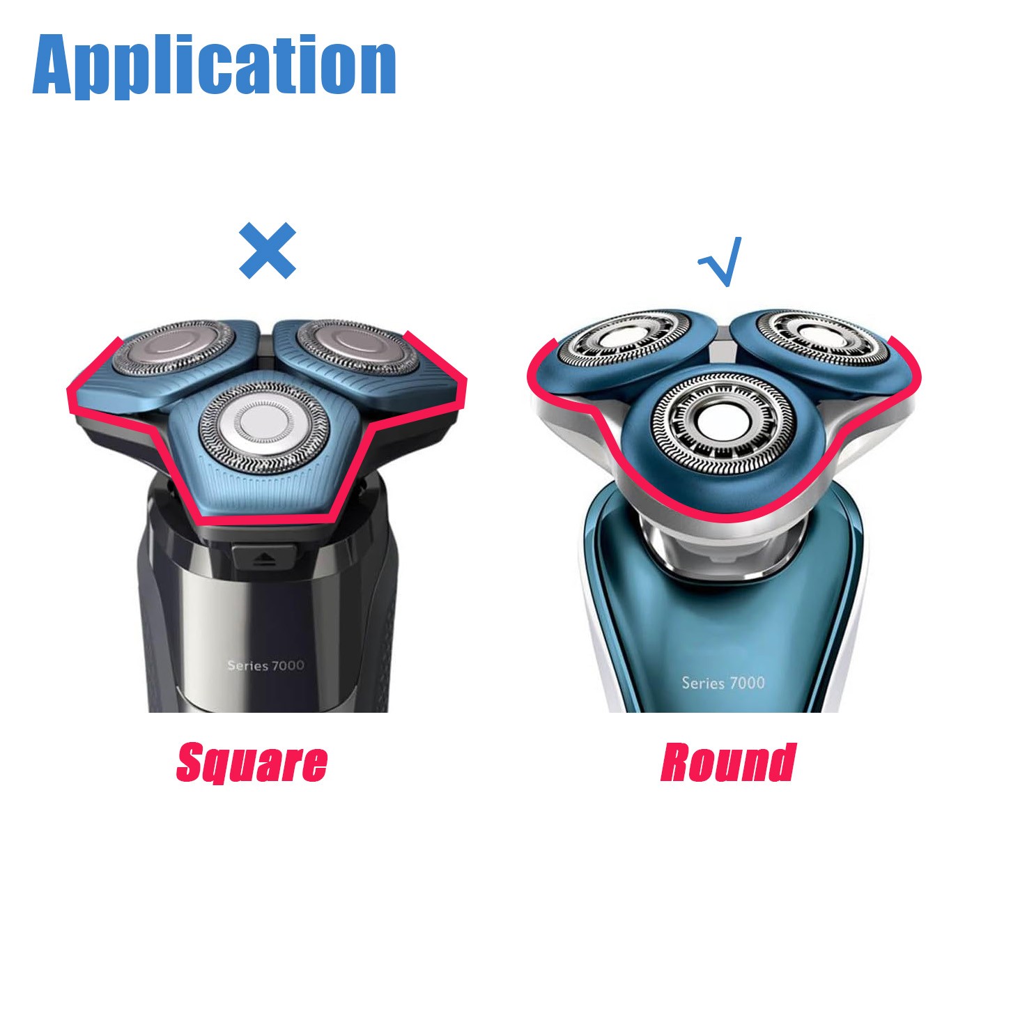 Replacement Head Assembly Compatible with Philips Norelco Series 7000 Shaver