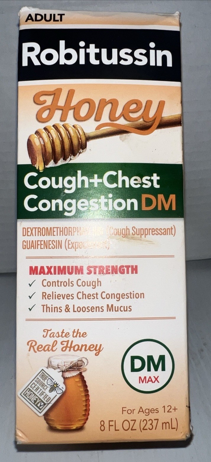 ROBITUSSIN Real Honey Cough + Chest Congestion DM Max 4floz Dextromethorphan HBr