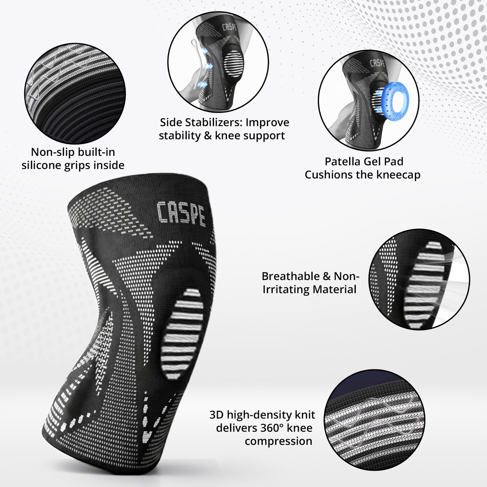 Knee Brace Sleeve Compression Support Sport Gym Joint Pain Arthritis Relief New