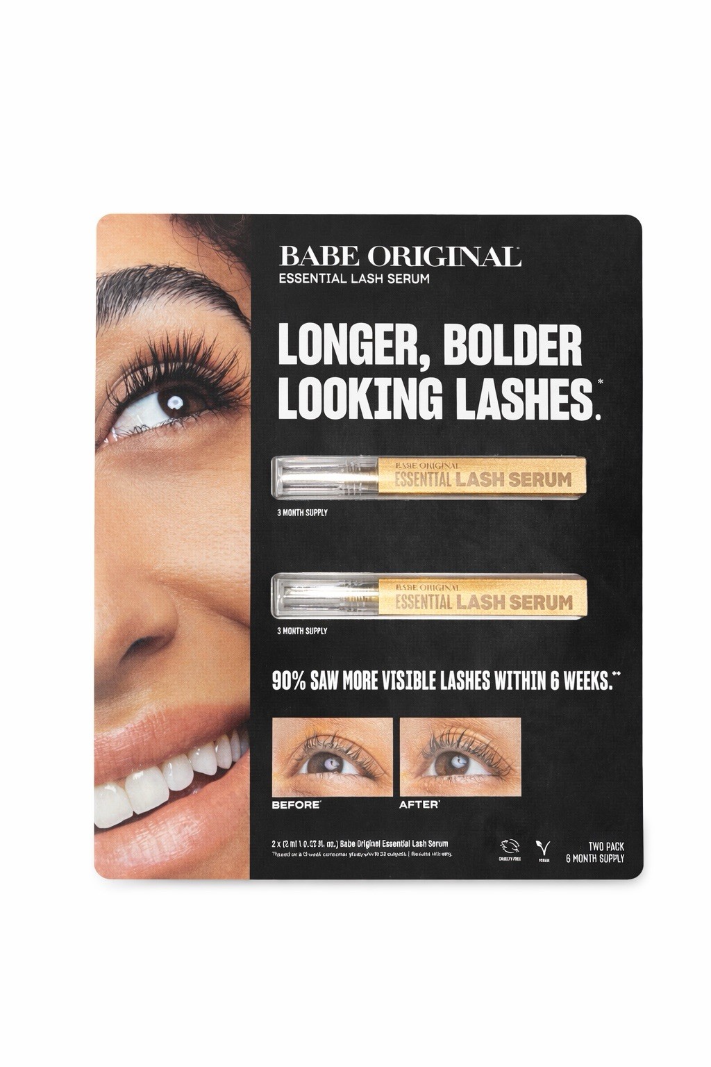 New BABE ORIGINAL Essential Eyelash serum 0.07 fl oz/2ml 6Month Supply