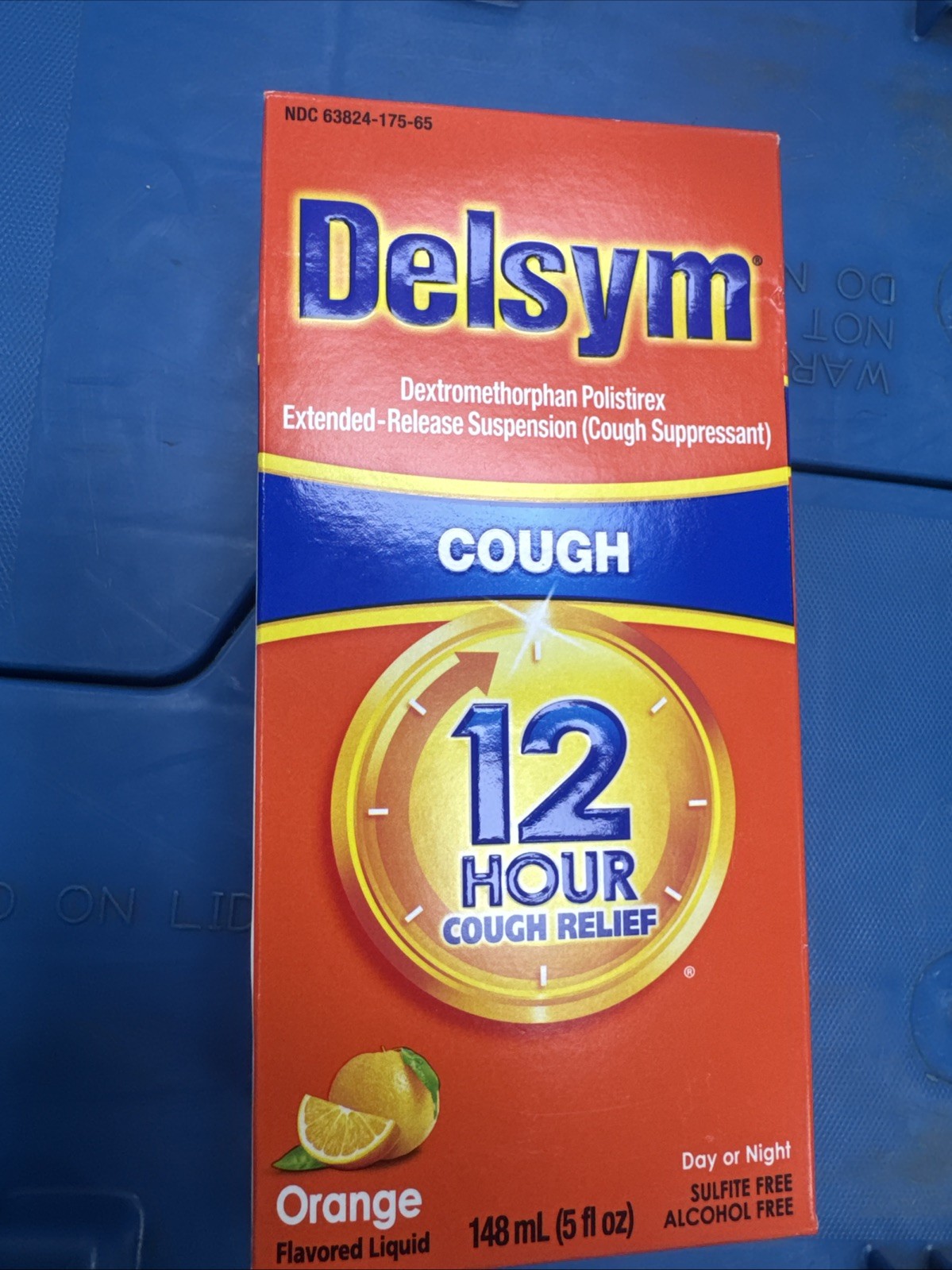 Delsym Adult Cough Suppressant 12 Hour Relief Liquid ORANGE 5 Fl Oz Exp 05/2028