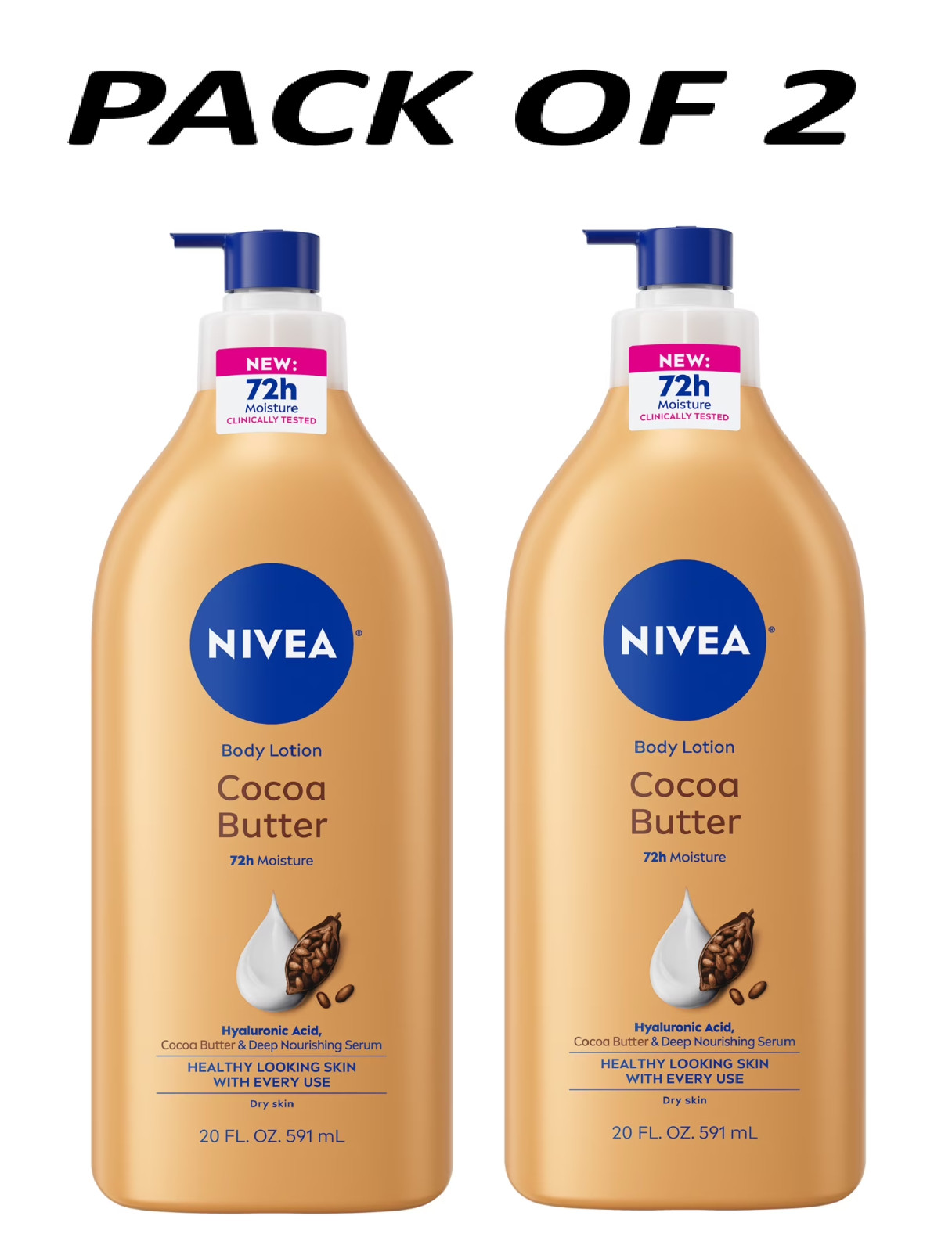 NIVEA Cocoa Butter Body Lotion with Deep Nourishing Serum, 20 Fl Oz