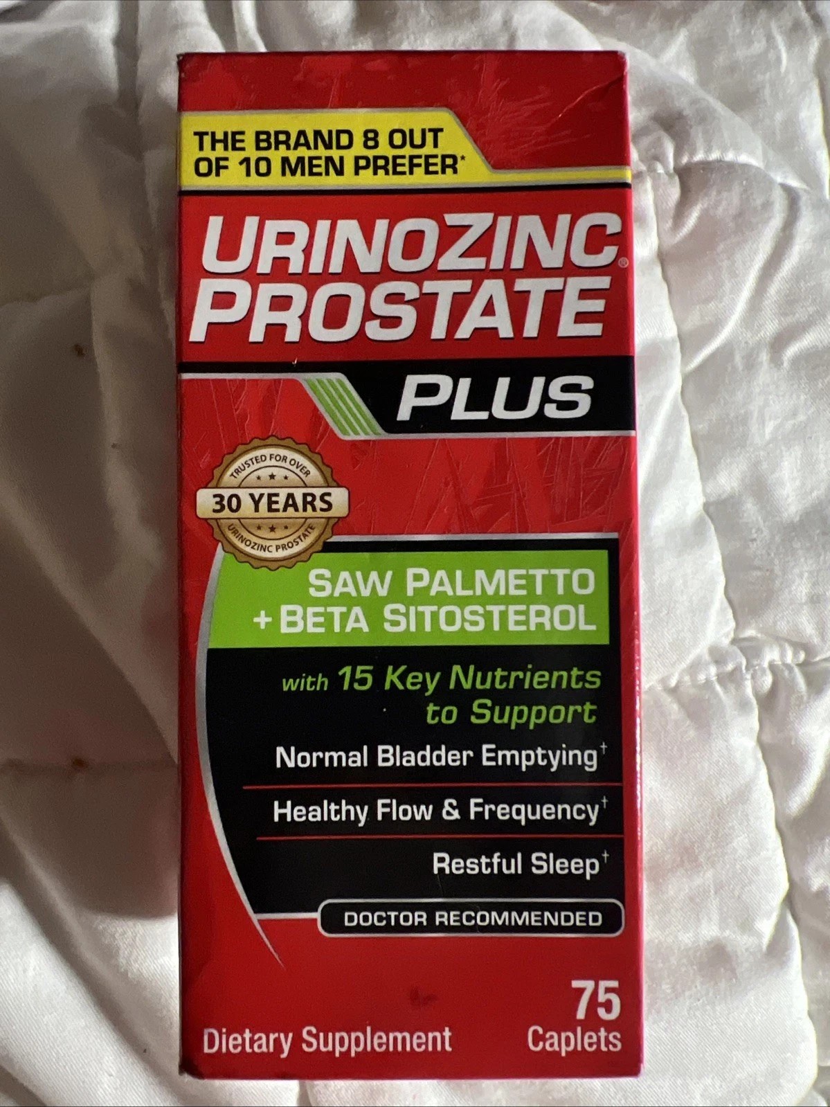 URINOZINC Prostate Plus Health Complex Beta Sitosterol & Saw Palmetto Ex 04/2028