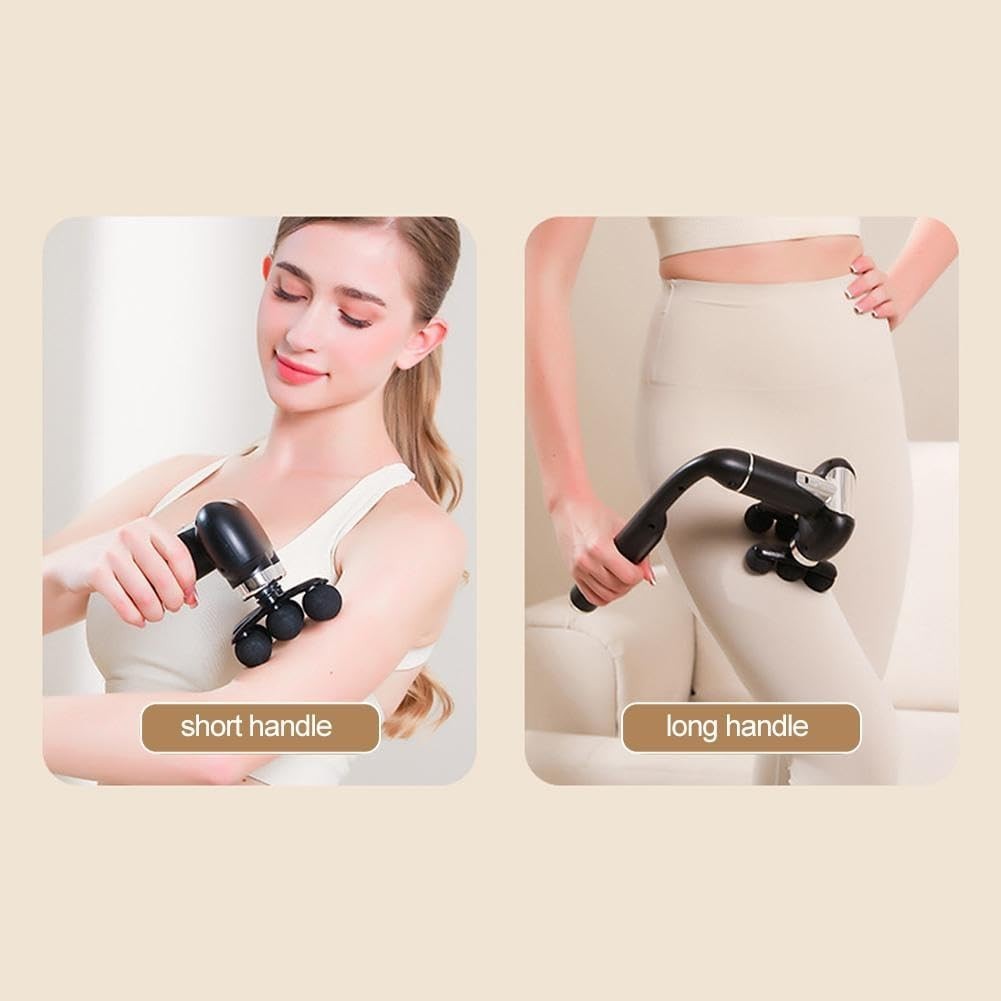 6 Head Massage Gun with Extension Handle, 12MM Massage Gun Deep Tissue, Back