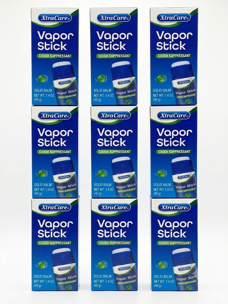 XtraCare Vapor Stick Cough Suppressant Solid Balm 1.4 oz Pack of 9 Cold Relief