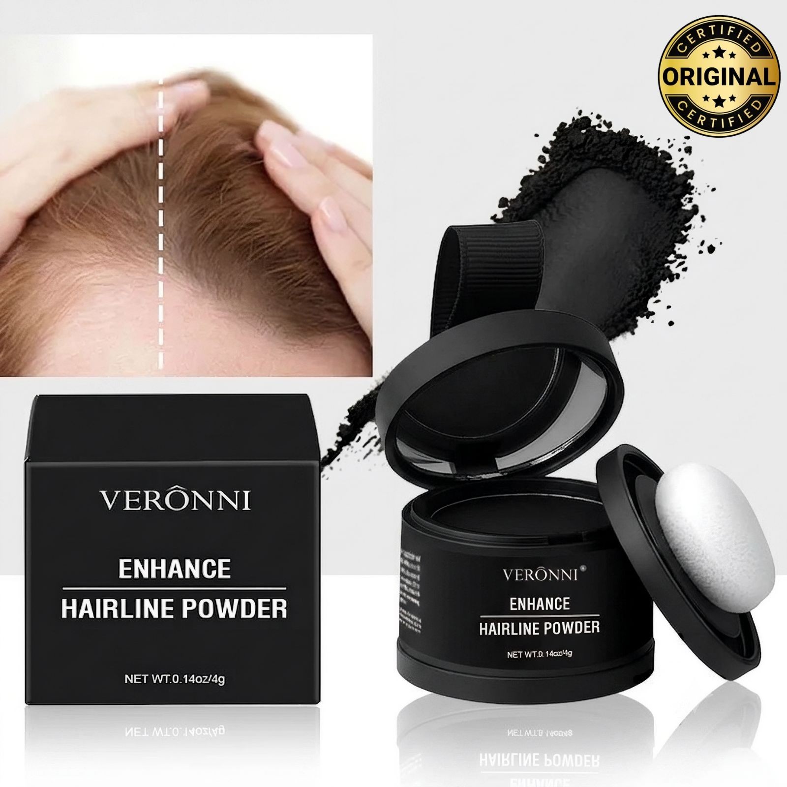 Hair Line Powder 4g Black Root Cover Up Natural Instant Waterproof Concealer