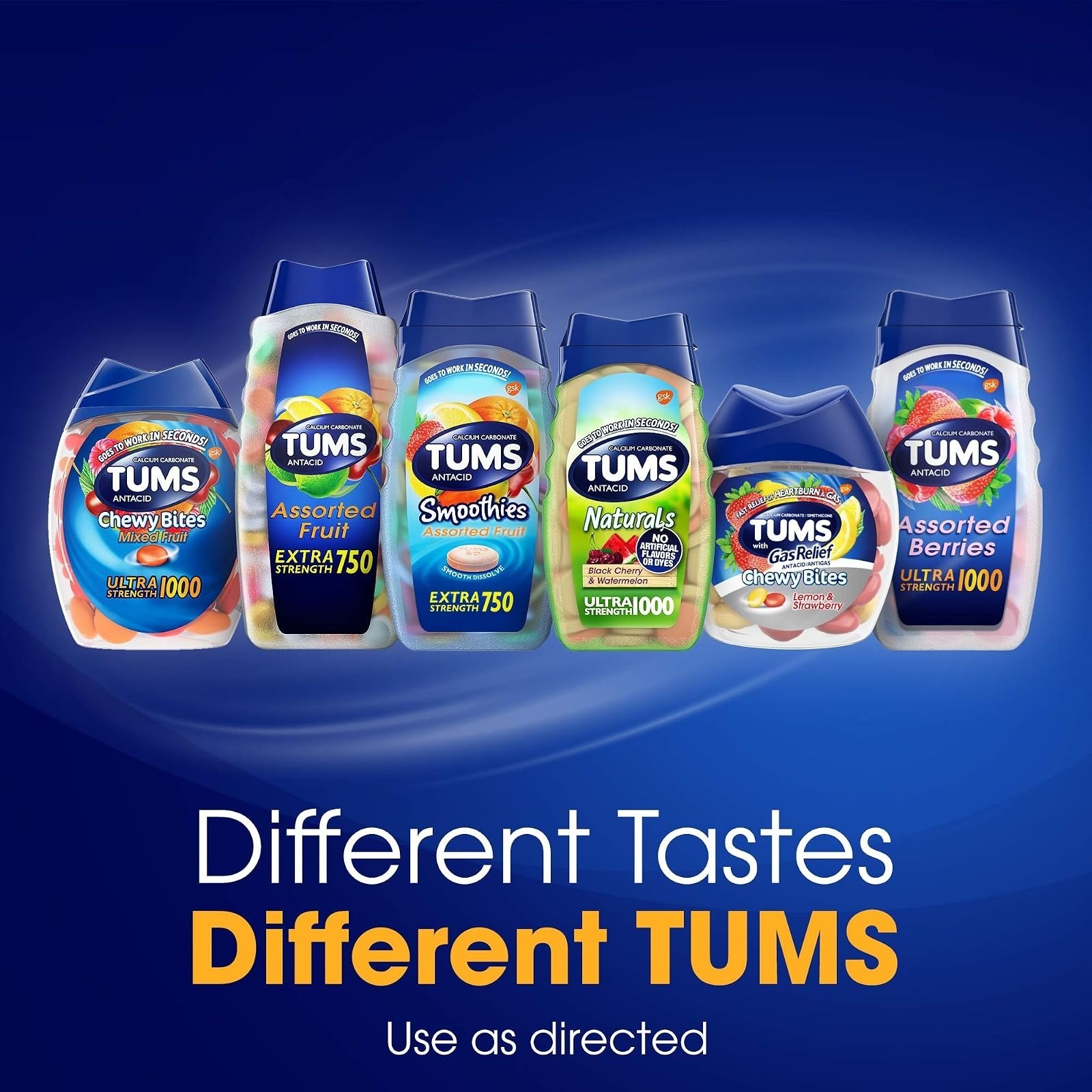 TUMS Extra Strength Antacid Tablets, 96 Count – Berry Flavor