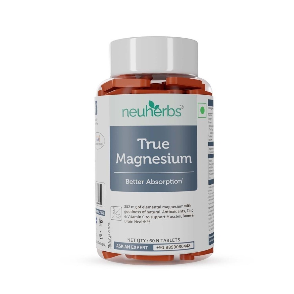 Neuherbs True Magnesium – Better Absorption Magnesium Bisglycinate – 60 Tabs