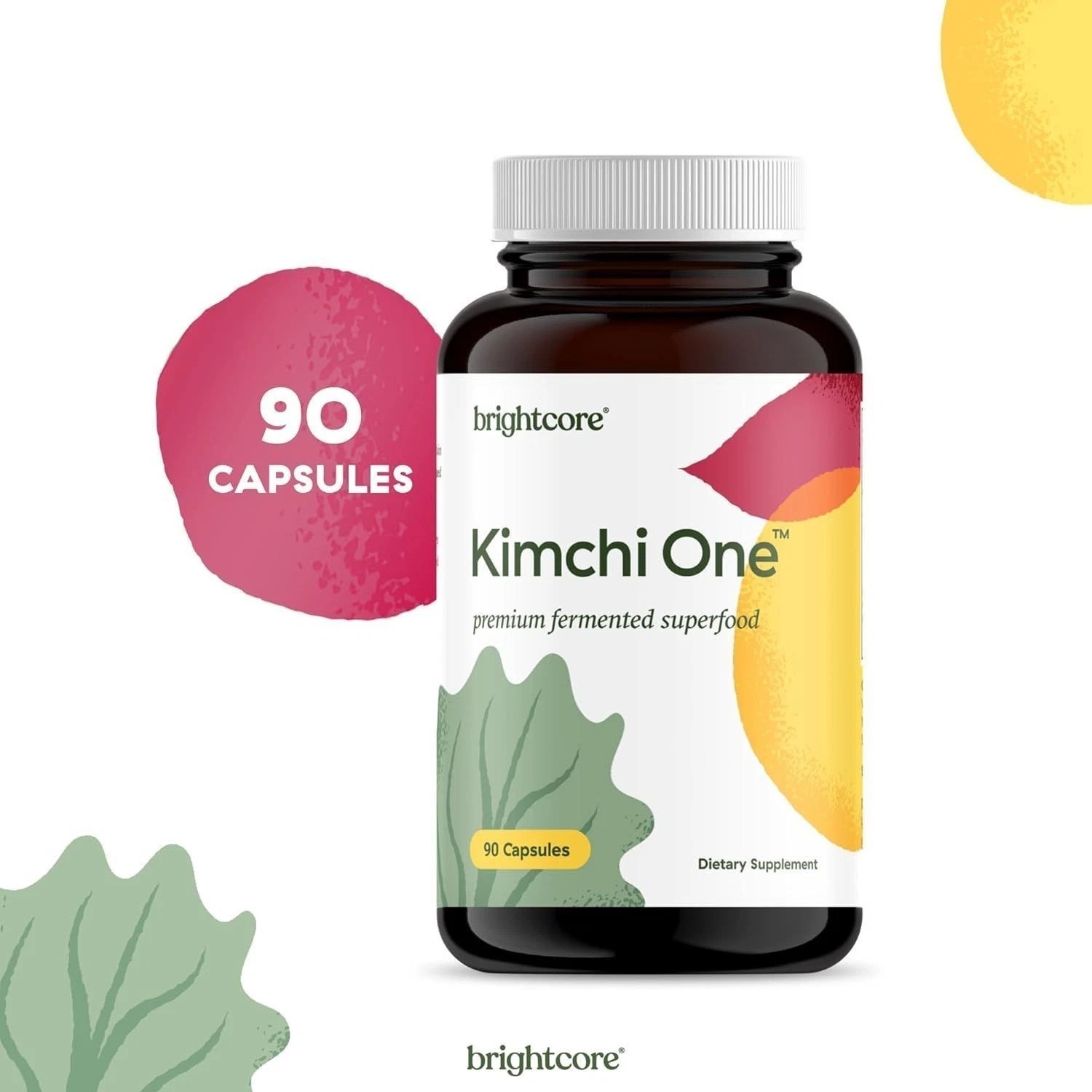 Brightcore Nutrition Kimchi One Kimchi Powder Capsules Probiotics Enzymes US-NEW