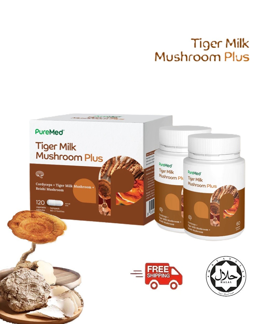 Tiger Milk Mushroom Ganoderma Lucidum cordyceps 60’s x 2