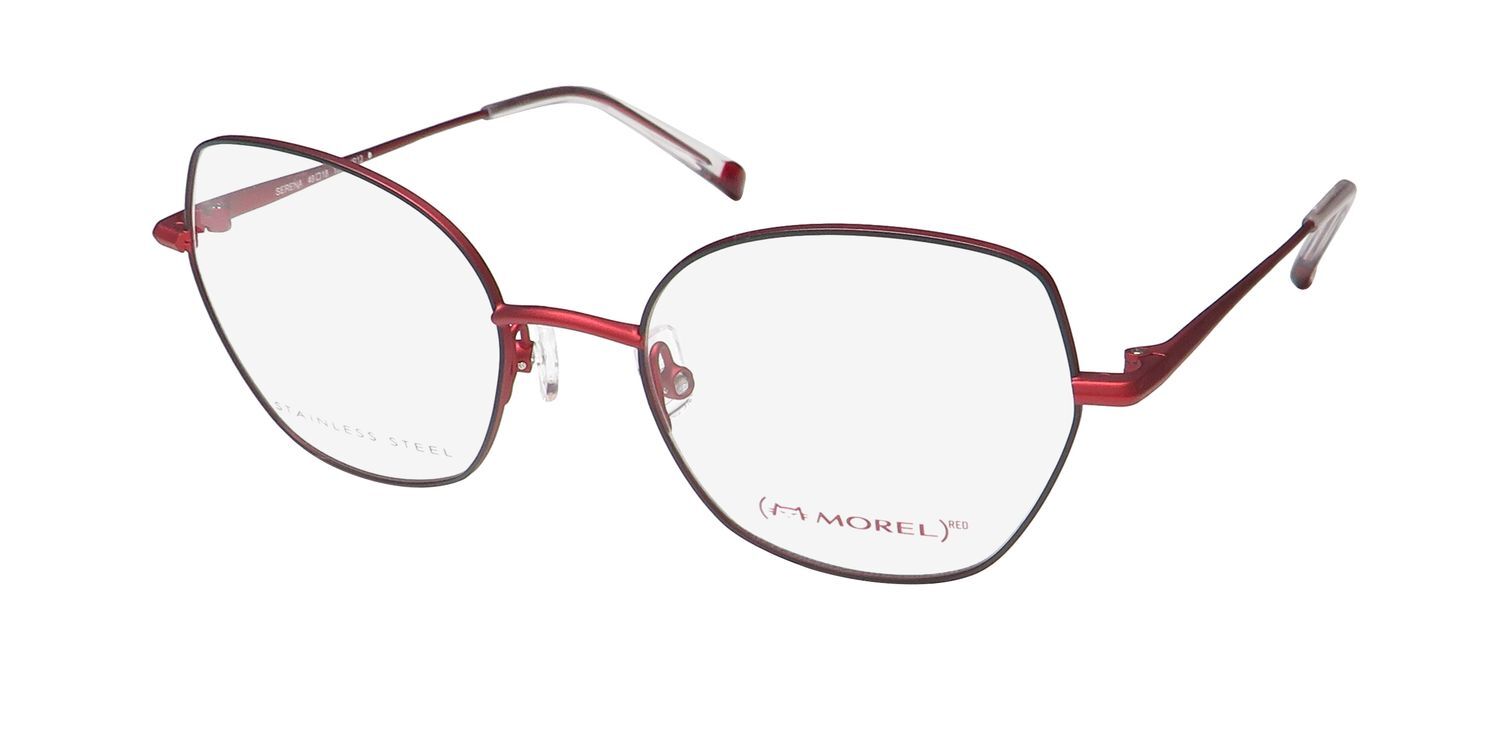 MARIUS MOREL 1880 RED SERENA 90017C EYEGLASS FRAME/GLASSES STAINLESS STEEL SLEEK