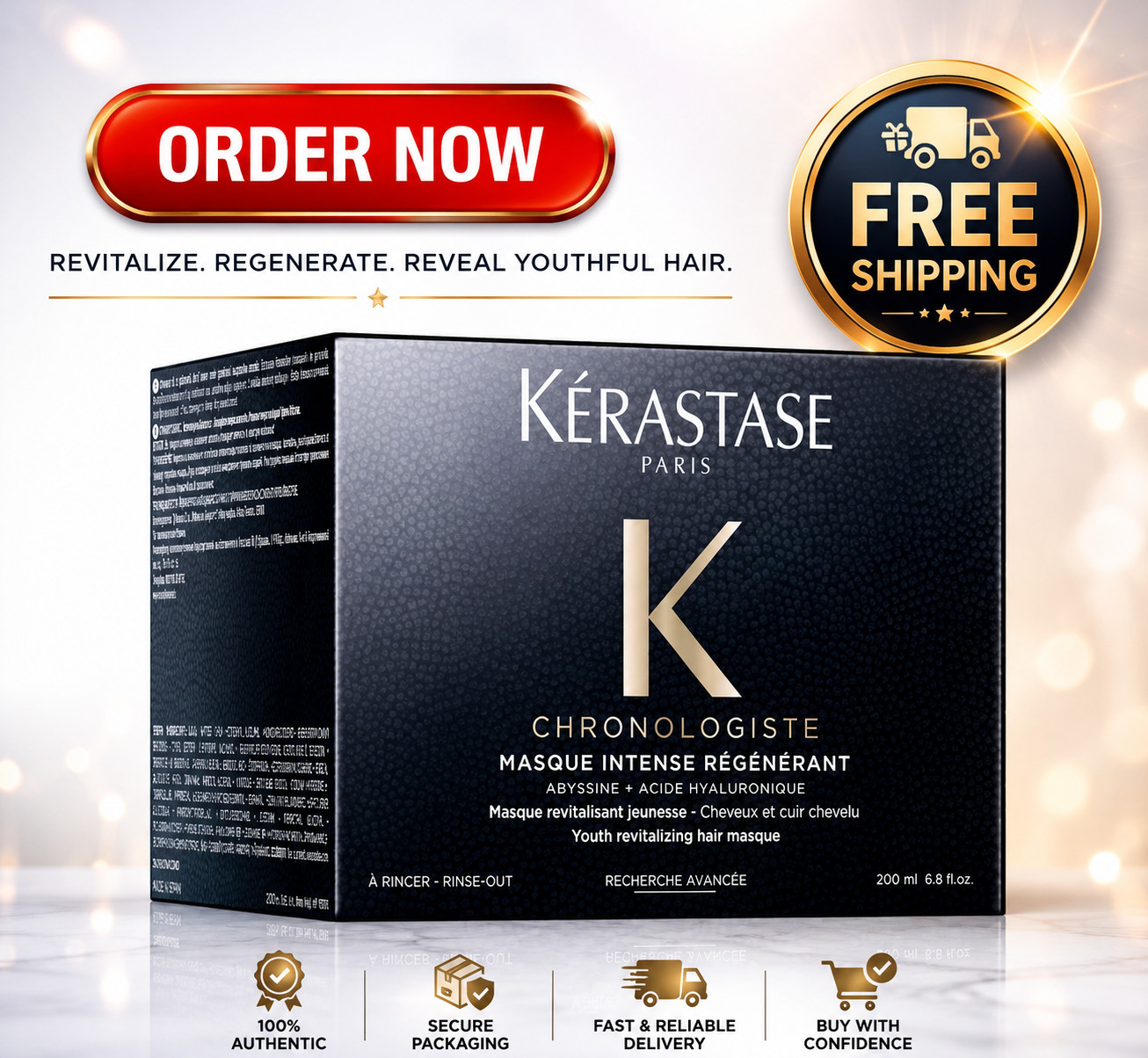 New Kerastase Chronologiste Masque Intense Regenerant Hair Mask- 6.8oz 200ml
